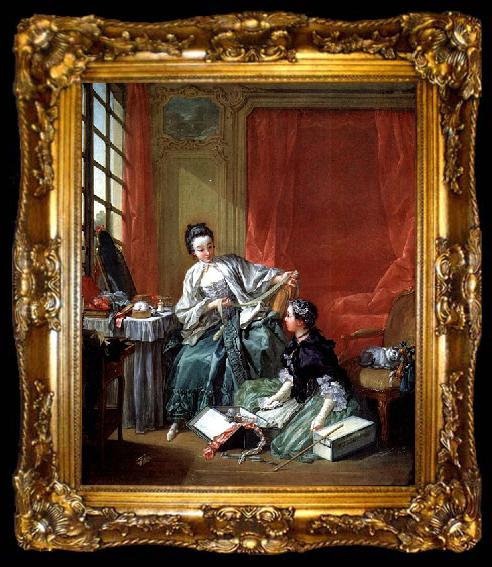 framed  Francois Boucher The Modiste, ta009-2